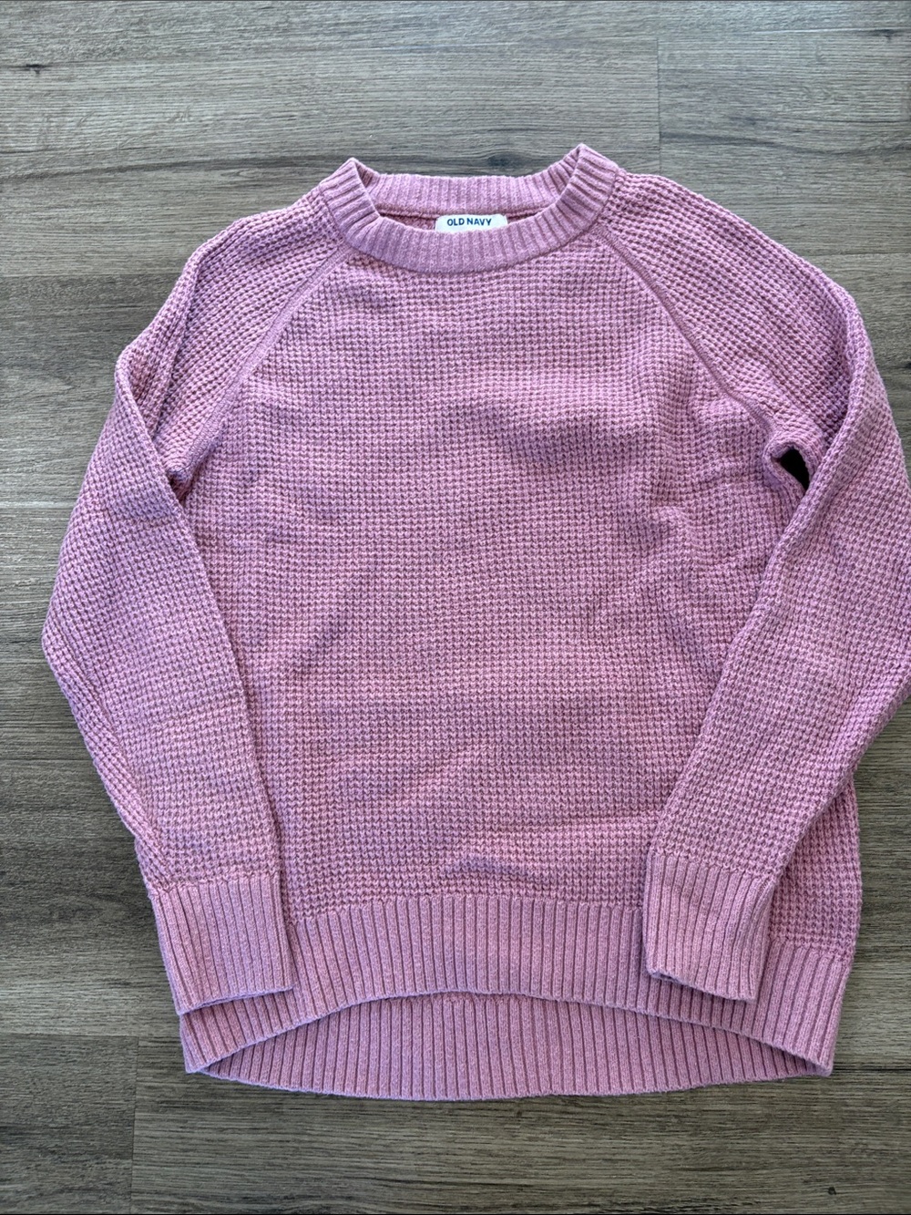 Old Navy Women's Dusty Rose Waffle Crewneck Sweater